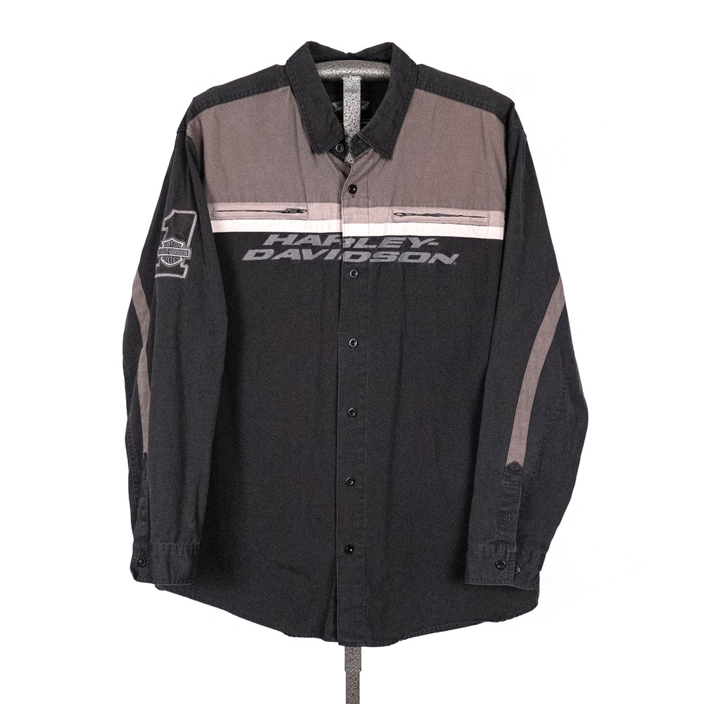 Harley-Davidson Motorcycles Men's Shirt SZ 2XL Embroidered Logo Spell-Out Biker